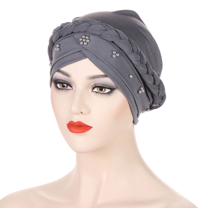 Wholesale Women Muslim Forehead Cross With Lace Elastic Stretch Turban Bonnet Hijab Inner Headscarf Bandana Undercap