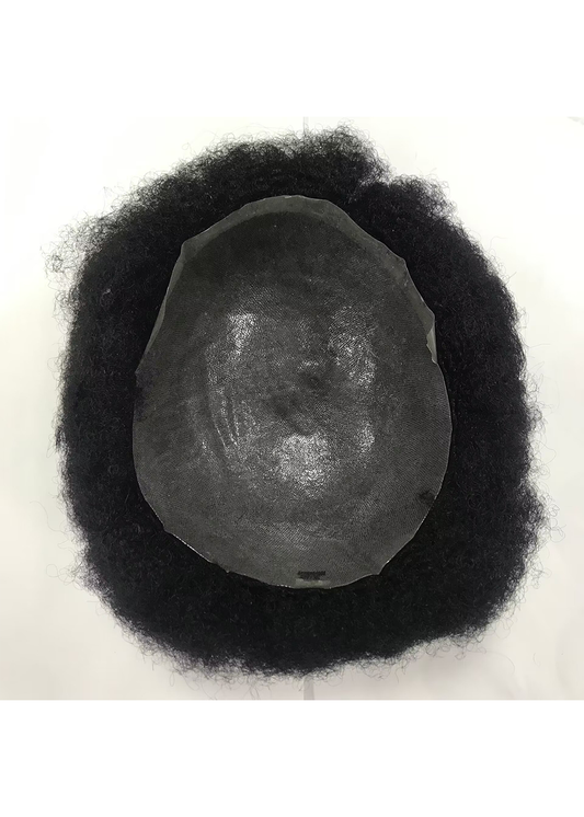 Afro Curly Human Hair Toupee For Black Men All Skin 6mm