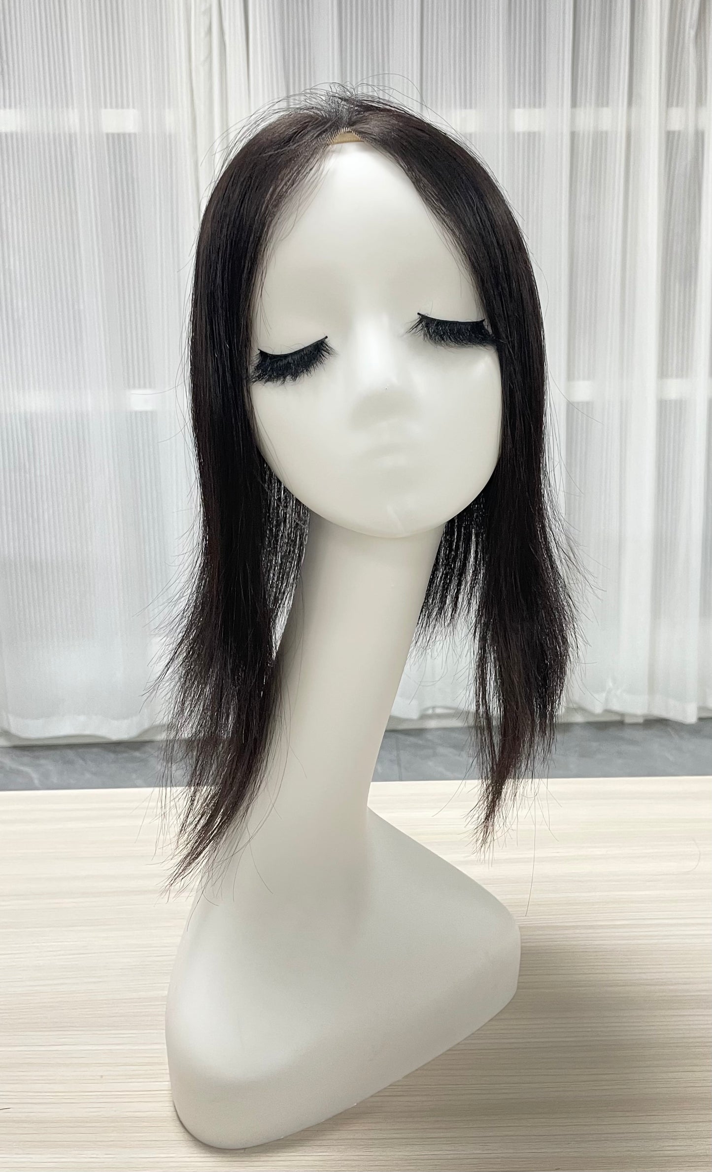 Lace Hair Line Human Hair Topper 12" #NB  TENLON-AA 80% Density Secure Clips For Women Hair Thinning