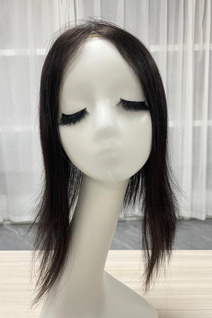 Lace Hair Line Human Hair Topper 12" #NB  TENLON-AA 80% Density Secure Clips For Women Hair Thinning