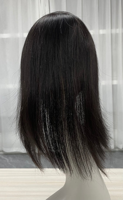 Lace Hair Line Human Hair Topper 12" #NB  TENLON-AA 80% Density Secure Clips For Women Hair Thinning