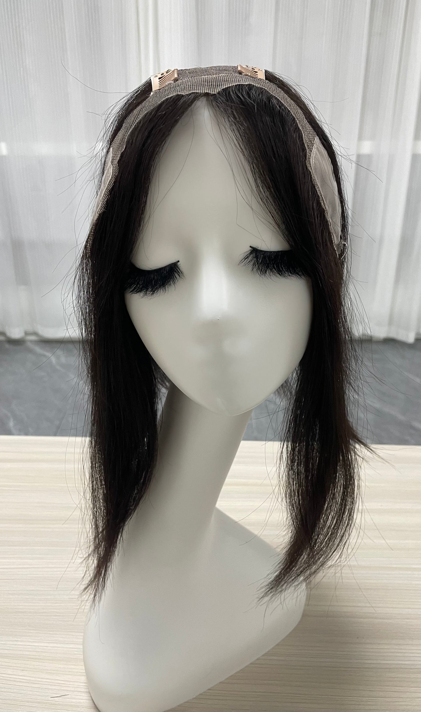 Lace Hair Line Human Hair Topper 12" #NB  TENLON-AA 80% Density Secure Clips For Women Hair Thinning