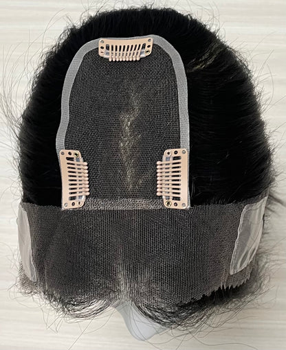 Lace Hair Line Human Hair Topper 12" #NB  TENLON-AA 80% Density Secure Clips For Women Hair Thinning