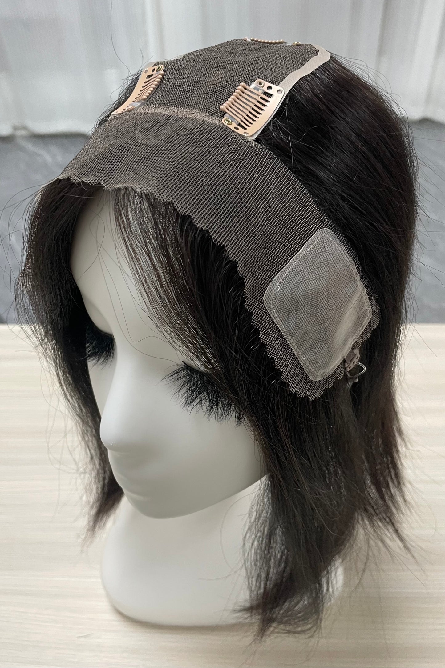 Lace Hair Line Human Hair Topper 12" #NB  TENLON-AA 80% Density Secure Clips For Women Hair Thinning