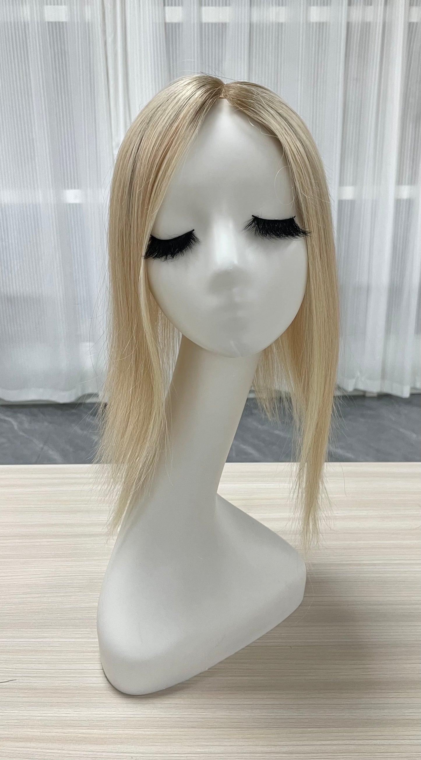 Lace Hair Line Topper 12" #16/60 Blonde TENLON-AA Human Hair Topper 80% Density For Thinning Crown