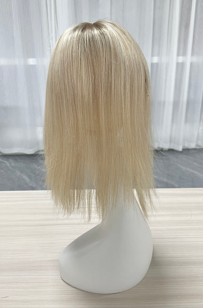 Lace Hair Line Topper 12" #16/60 Blonde TENLON-AA Human Hair Topper 80% Density For Thinning Crown