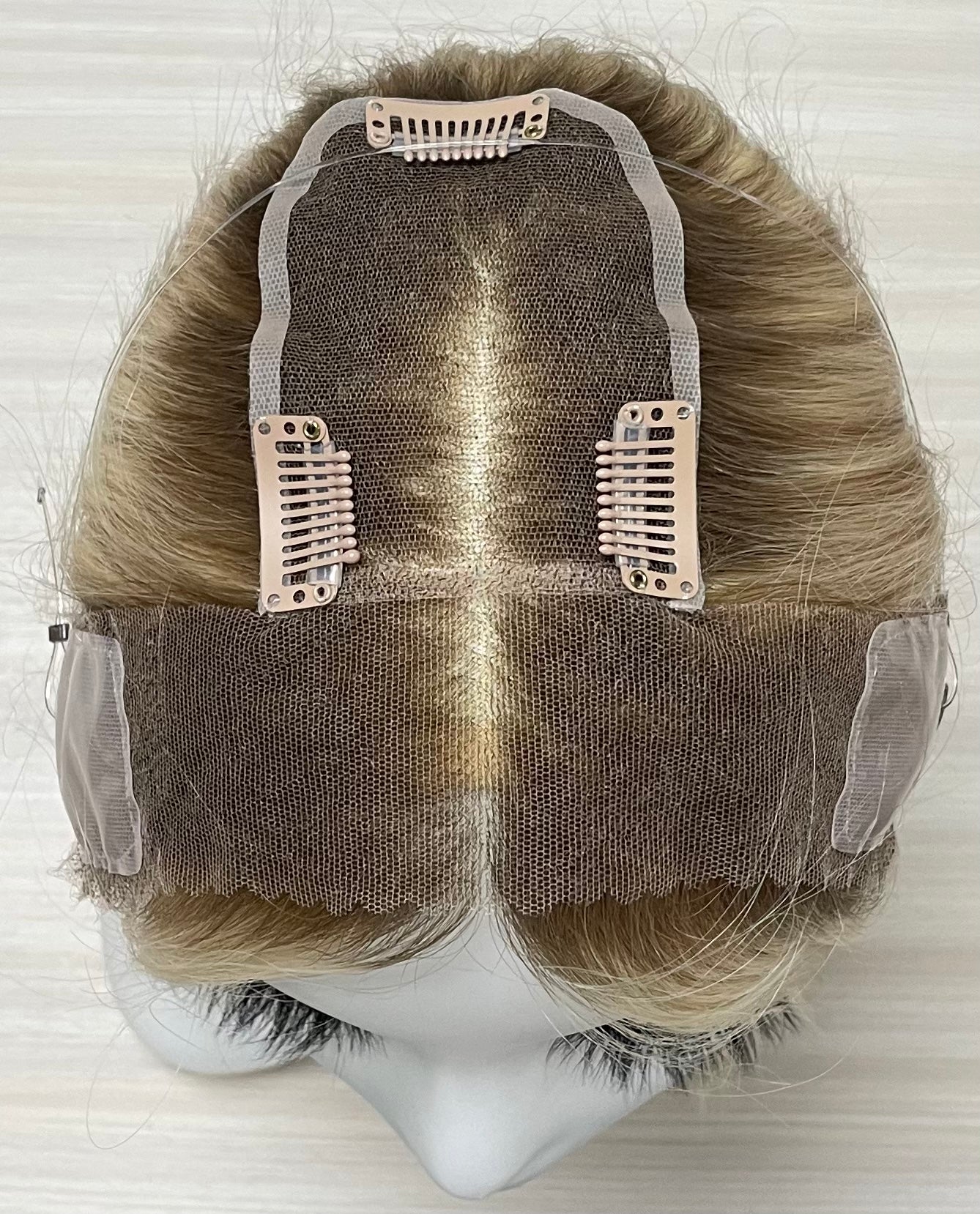 Lace Hair Line Topper 12" #16/60 Blonde TENLON-AA Human Hair Topper 80% Density For Thinning Crown