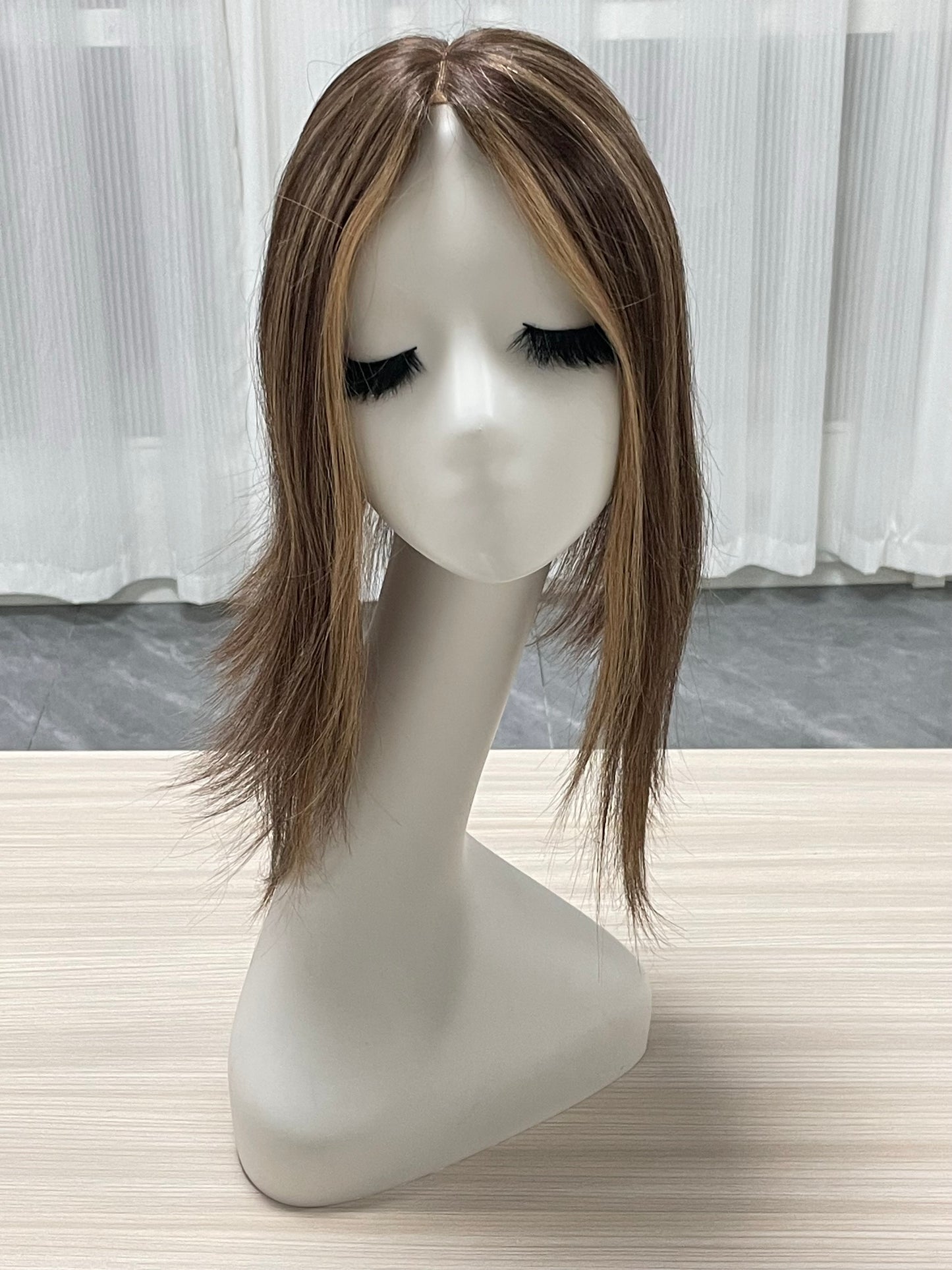 Hot Selling Lace Hair Line Topper 12"#6/27 TENLON-AA 80% Density Human Hair For Women