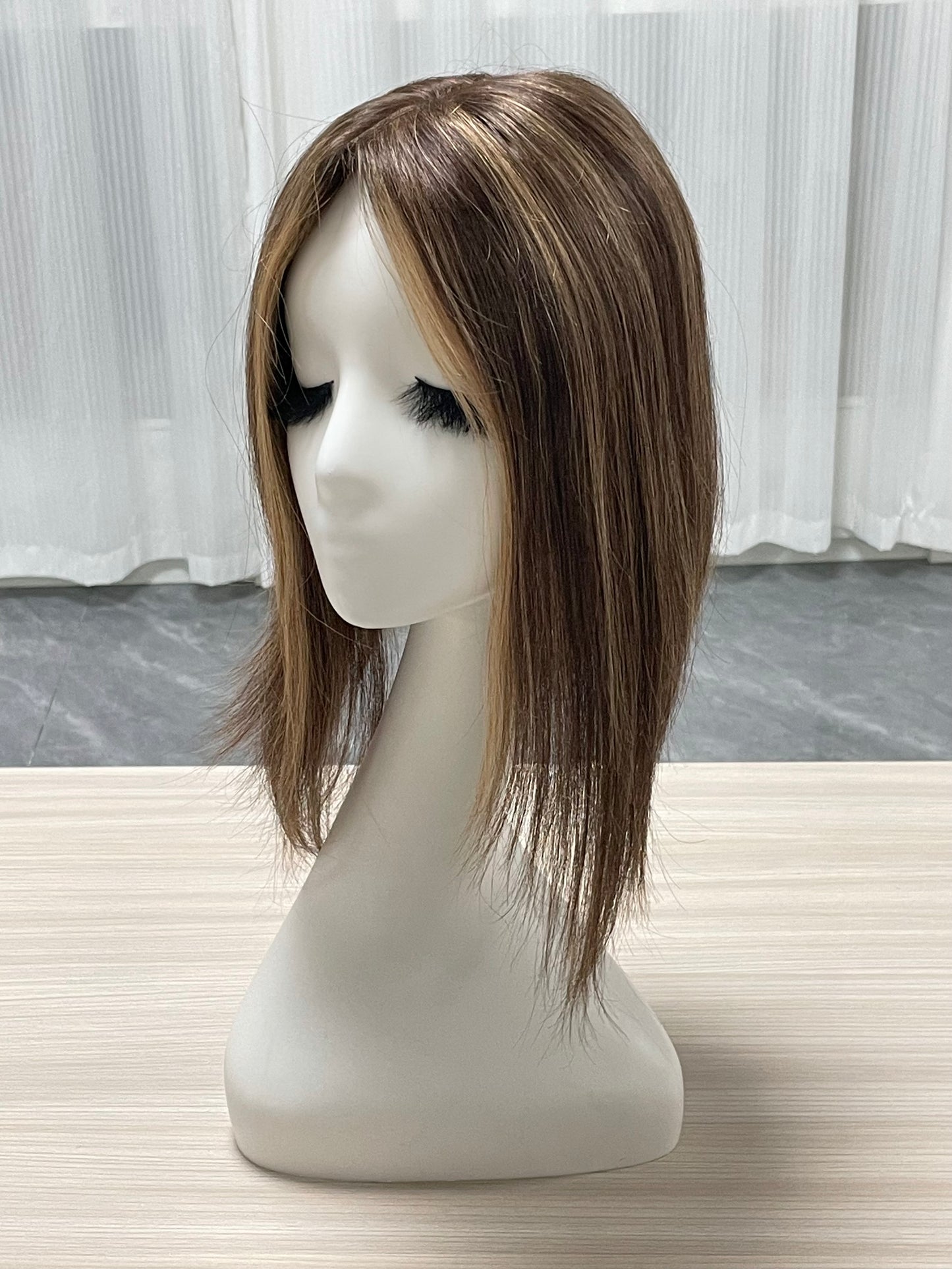 Hot Selling Lace Hair Line Topper 12"#6/27 TENLON-AA 80% Density Human Hair For Women