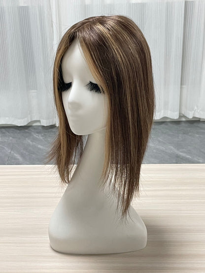 Hot Selling Lace Hair Line Topper 12"#6/27 TENLON-AA 80% Density Human Hair For Women