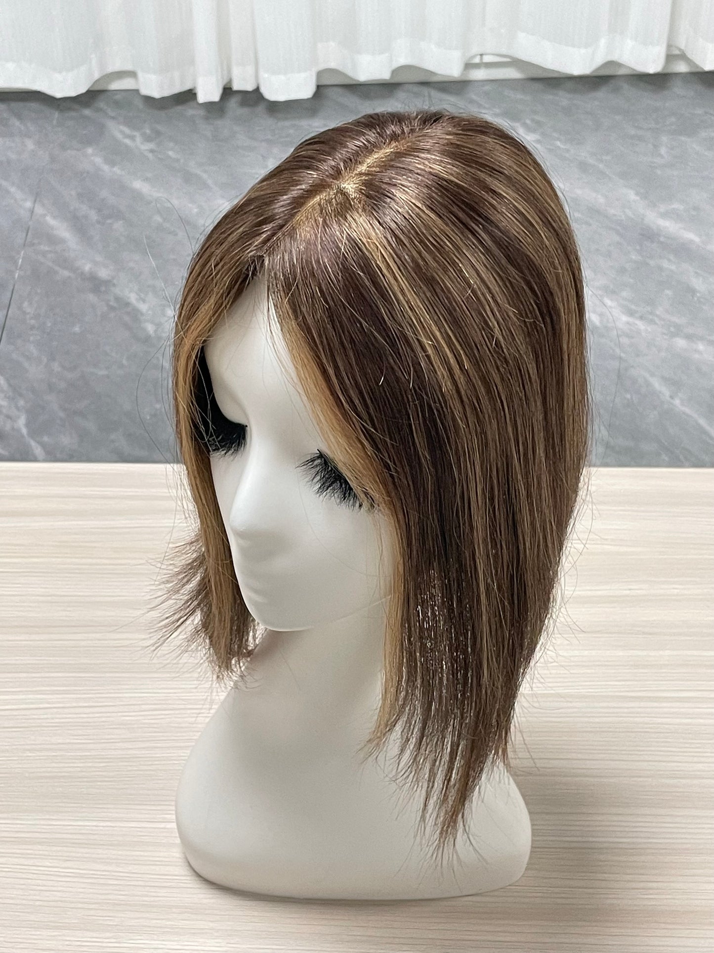 Hot Selling Lace Hair Line Topper 12"#6/27 TENLON-AA 80% Density Human Hair For Women