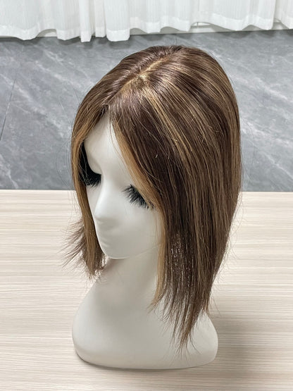 Hot Selling Lace Hair Line Topper 12"#6/27 TENLON-AA 80% Density Human Hair For Women