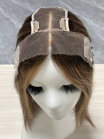 Hot Selling Lace Hair Line Topper 12"#6/27 TENLON-AA 80% Density Human Hair For Women