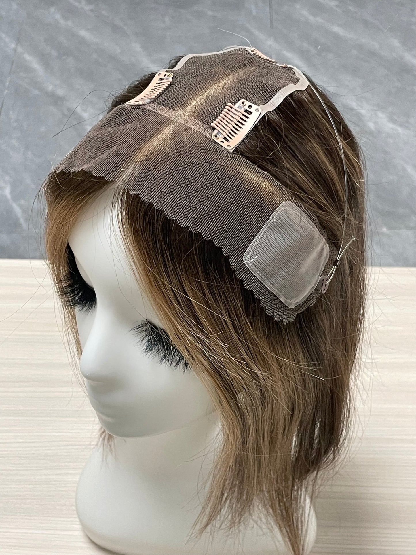 Hot Selling Lace Hair Line Topper 12"#6/27 TENLON-AA 80% Density Human Hair For Women