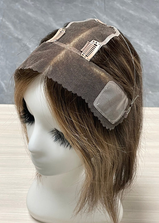 Hot Selling Lace Hair Line Topper 12"#6/27 TENLON-AA 80% Density Human Hair For Women
