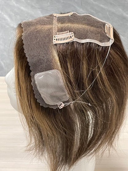 Hot Selling Lace Hair Line Topper 12"#6/27 TENLON-AA 80% Density Human Hair For Women