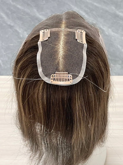 Hot Selling Lace Hair Line Topper 12"#6/27 TENLON-AA 80% Density Human Hair For Women