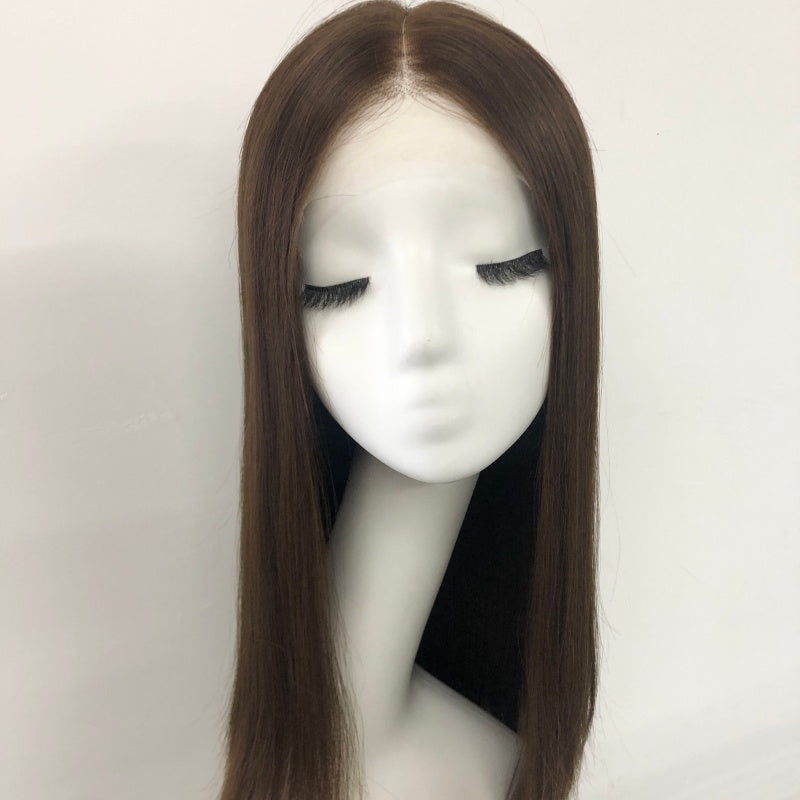 MEDIRT01  Full Handmade, 5x5" Mono Top Wig, With HD Swiss Lace Front  And Virgin Remy Raw Hair For Women