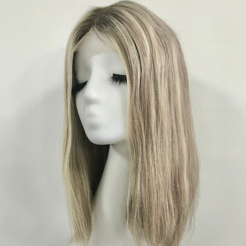 BAOLING 5x5" Mono Top Wig Weft Back With PU Edge In The Front And Raw Cutucle Hair For Women