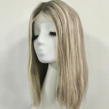 FLOWER HD Lace Front Mono Top Wig HD lace front Made With Virgin Remy Raw Hair For Women