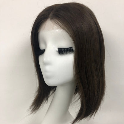 BAOLING 5x5" Mono Top Wig Weft Back With PU Edge In The Front And Raw Cutucle Hair For Women