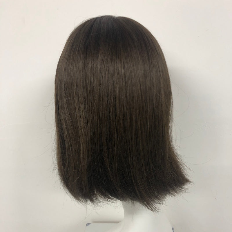 BAOLING 5x5" Mono Top Wig Weft Back With PU Edge In The Front And Raw Cutucle Hair For Women