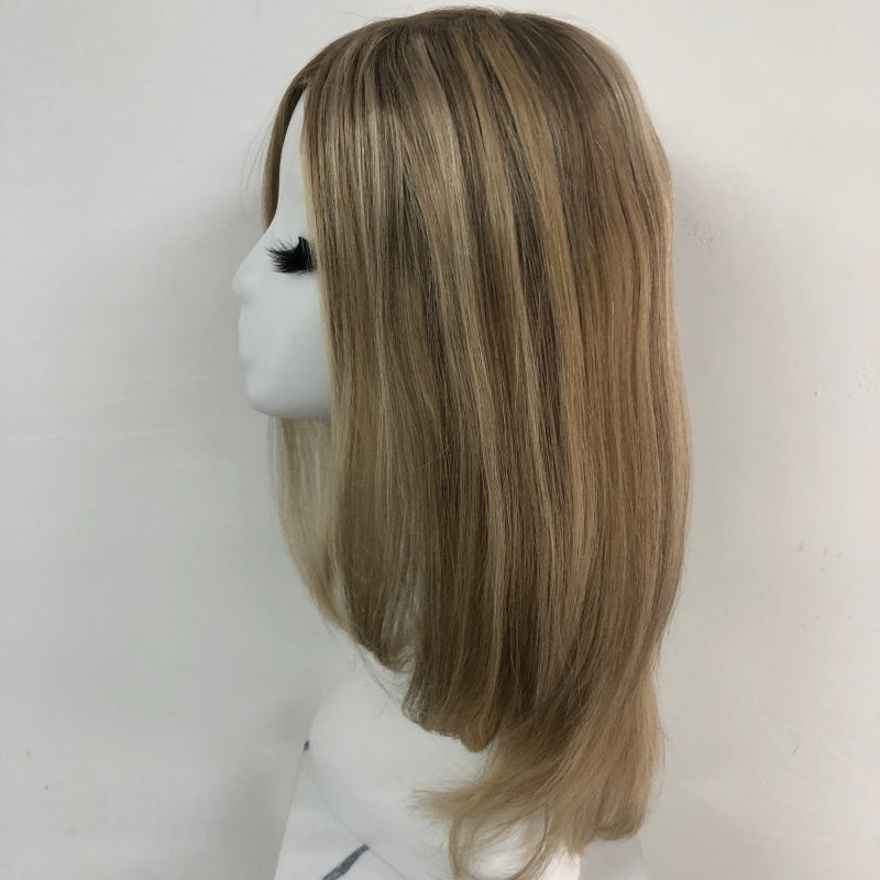 LEVITA Full Handmade Mono Top Wig With P Mono Lace Front & Silk Cover For Women