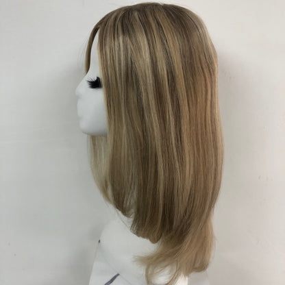 LEVITA Full Handmade Mono Top Wig With P Mono Lace Front & Silk Cover For Women