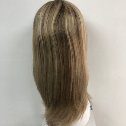 LEVITA Full Handmade Mono Top Wig With P Mono Lace Front & Silk Cover For Women