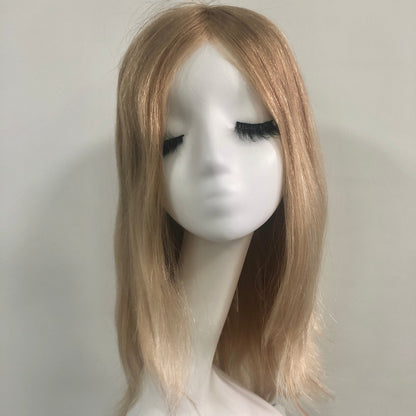 LEVITA Full Handmade Mono Top Wig With P Mono Lace Front & Silk Cover For Women