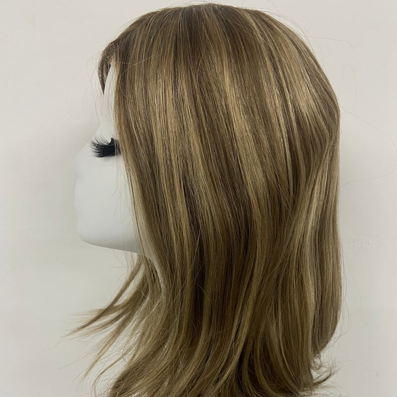 LEVITA Full Handmade Mono Top Wig With P Mono Lace Front & Silk Cover For Women