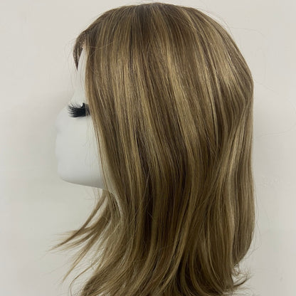 LEVITA Full Handmade Mono Top Wig With P Mono Lace Front & Silk Cover For Women