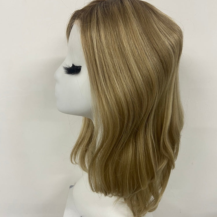 LEVITA Full Handmade Mono Top Wig With P Mono Lace Front & Silk Cover For Women