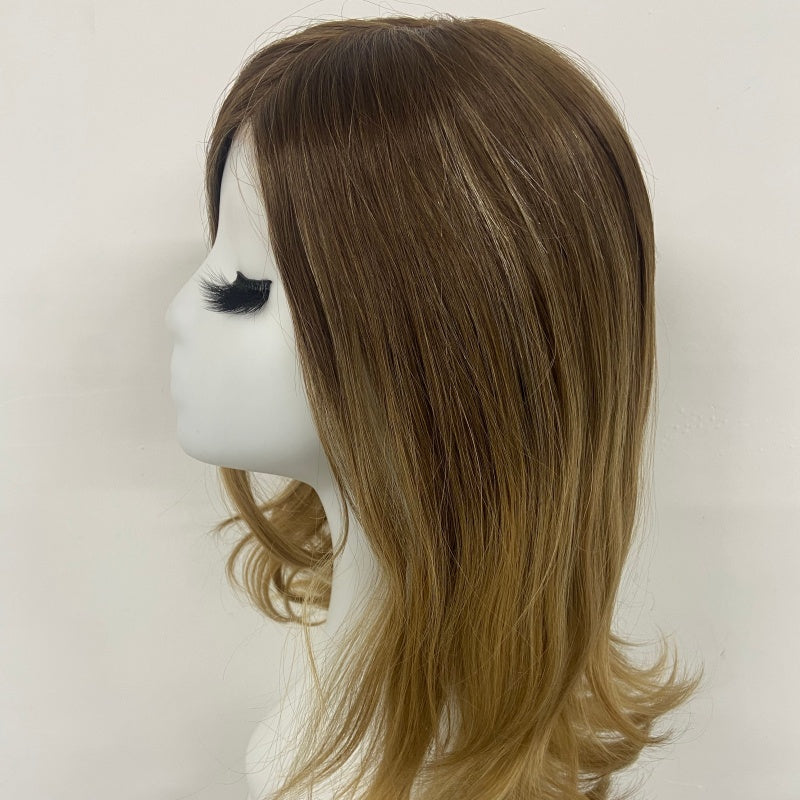 LEVITA Full Handmade Mono Top Wig With P Mono Lace Front & Silk Cover For Women