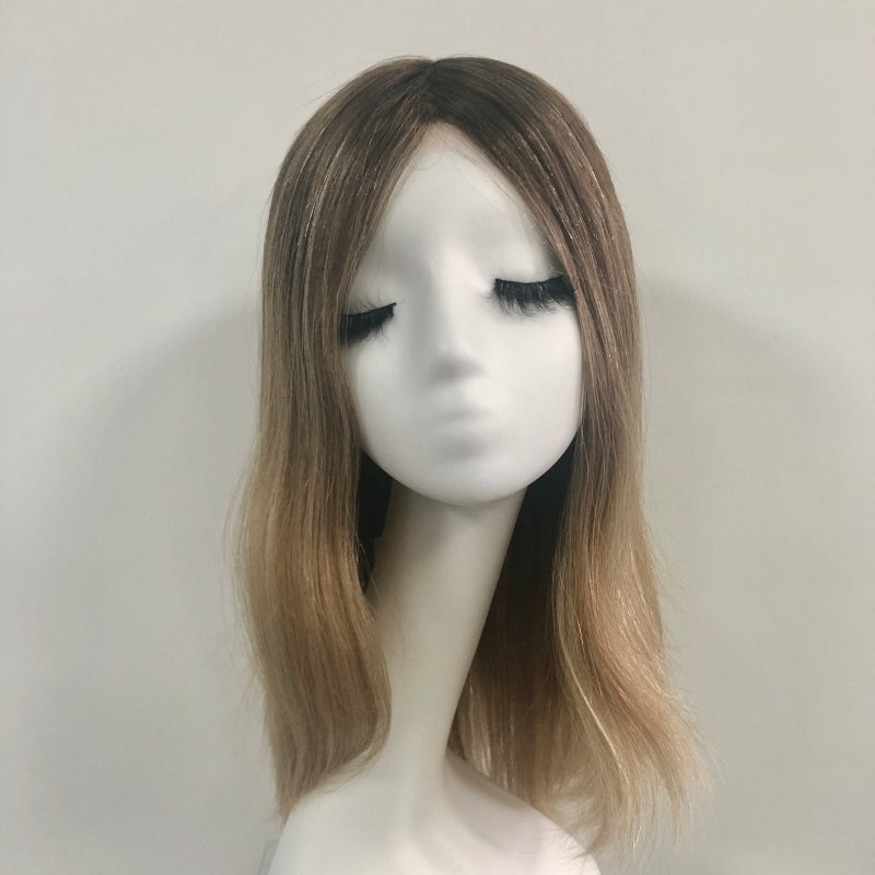 LEVITA Full Handmade Mono Top Wig With P Mono Lace Front & Silk Cover For Women