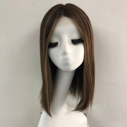 BAOLING 5x5" Mono Top Wig Weft Back With PU Edge In The Front And Raw Cutucle Hair For Women