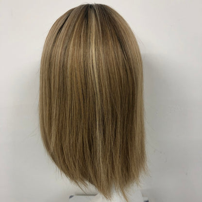 BAOLING 5x5" Mono Top Wig Weft Back With PU Edge In The Front And Raw Cutucle Hair For Women