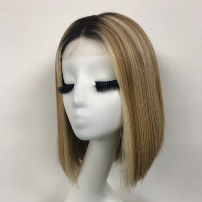 FLOWER HD Lace Front Mono Top Wig HD lace front Made With Virgin Remy Raw Hair For Women