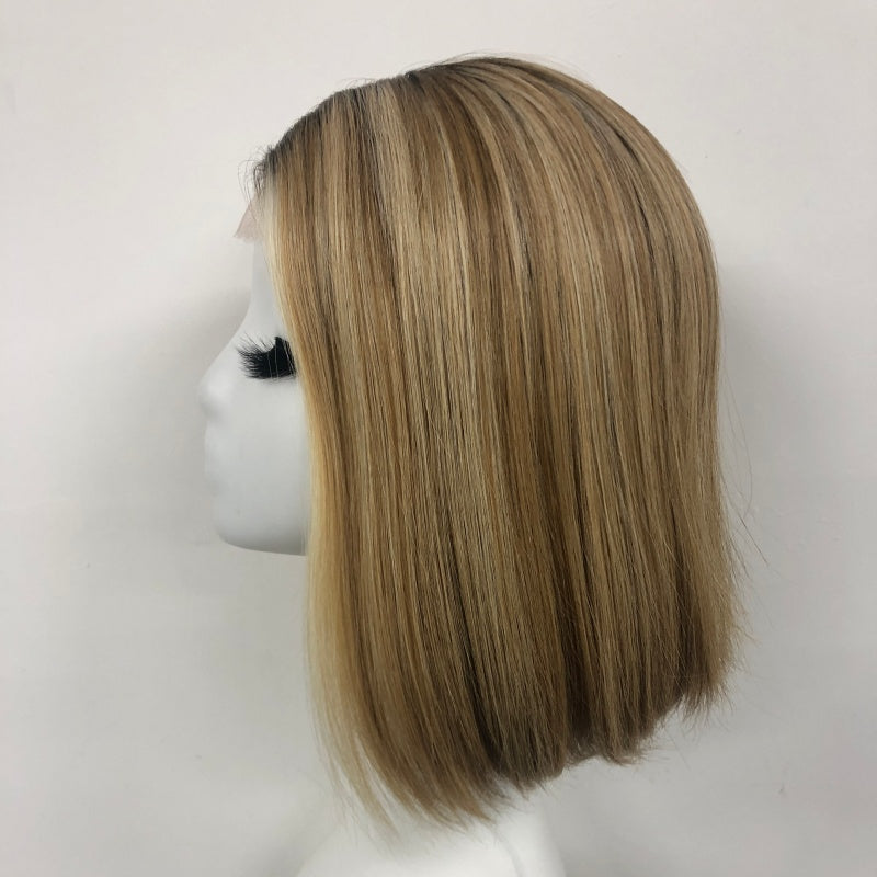 FLOWER HD Lace Front Mono Top Wig HD lace front Made With Virgin Remy Raw Hair For Women