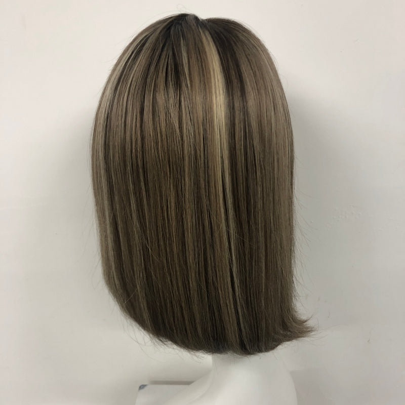 BAOLING 5x5" Mono Top Wig Weft Back With PU Edge In The Front And Raw Cutucle Hair For Women