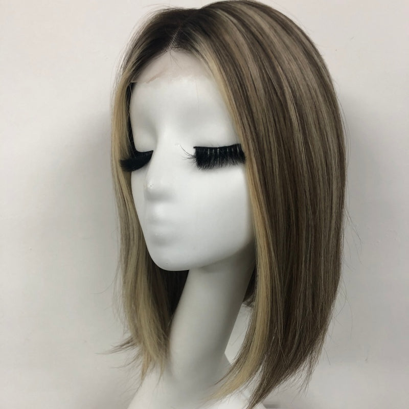 FLOWER HD Lace Front Mono Top Wig HD lace front Made With Virgin Remy Raw Hair For Women