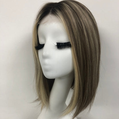 FLOWER HD Lace Front Mono Top Wig HD lace front Made With Virgin Remy Raw Hair For Women