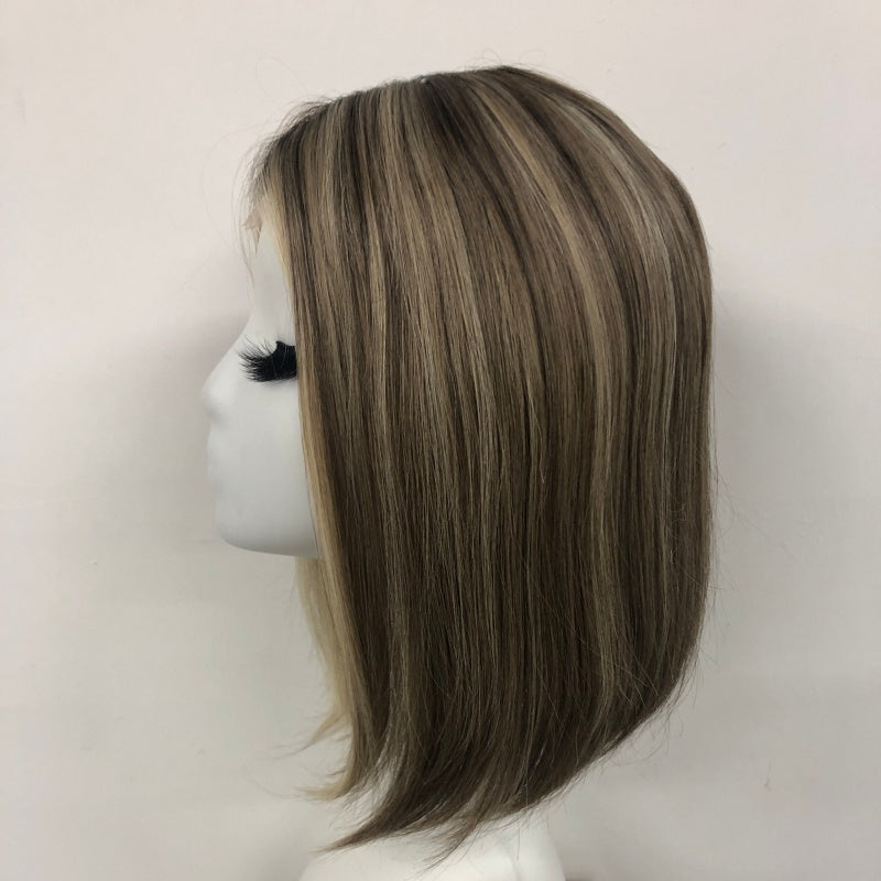 FLOWER HD Lace Front Mono Top Wig HD lace front Made With Virgin Remy Raw Hair For Women