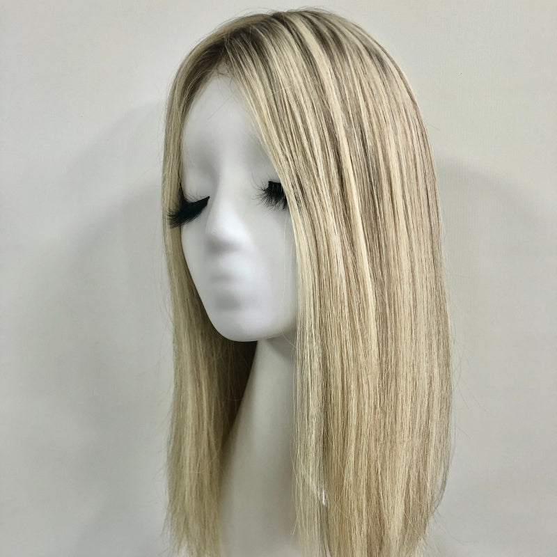 BAOLING 5x5" Mono Top Wig Weft Back With PU Edge In The Front And Raw Cutucle Hair For Women