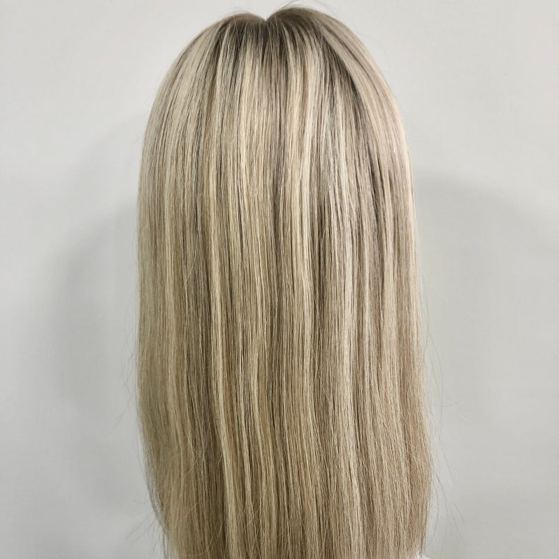 BAOLING 5x5" Mono Top Wig Weft Back With PU Edge In The Front And Raw Cutucle Hair For Women