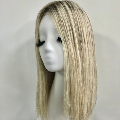 FLOWER HD Lace Front Mono Top Wig HD lace front Made With Virgin Remy Raw Hair For Women