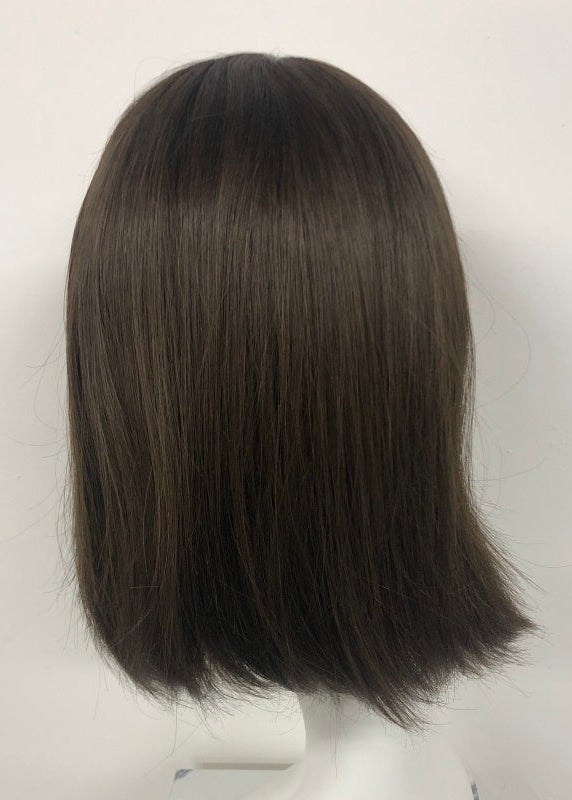 BAOLING 5x5" Mono Top Wig Weft Back With PU Edge In The Front And Raw Cutucle Hair For Women