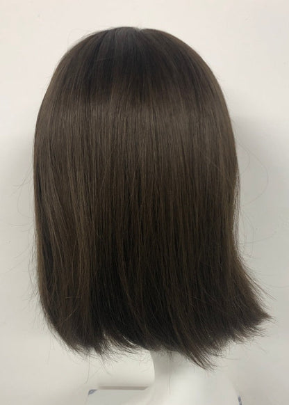 BAOLING 5x5" Mono Top Wig Weft Back With PU Edge In The Front And Raw Cutucle Hair For Women