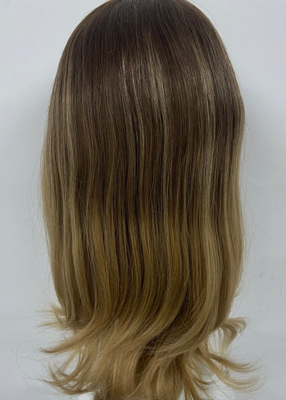 LEVITA Full Handmade Mono Top Wig With P Mono Lace Front & Silk Cover For Women